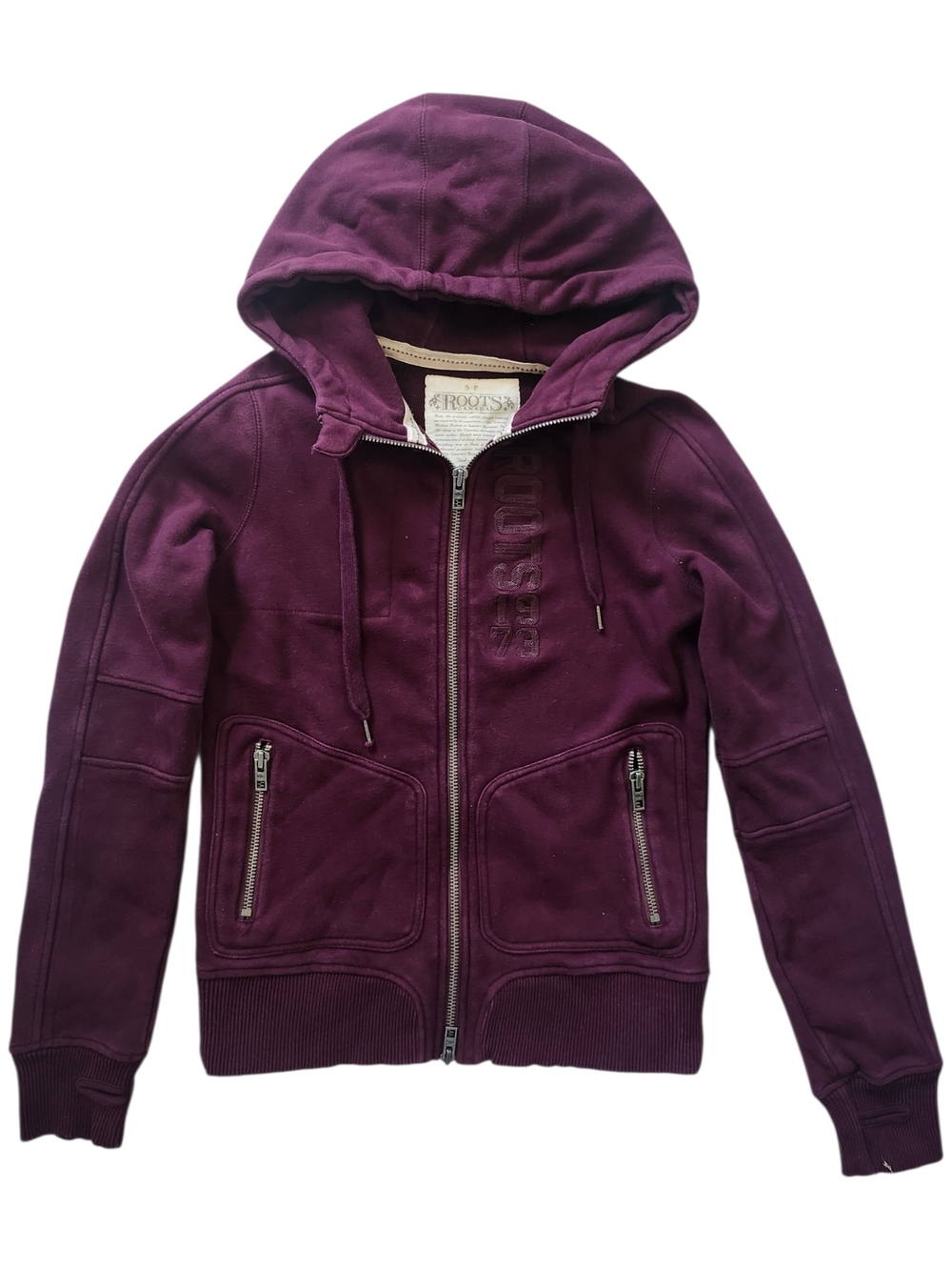 Vntg Roots Full Zip Hoodie In Plum